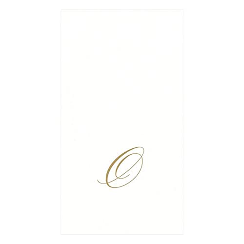 Caspari Monogramm-Papierhandtücher, mit Initiale O, White Pearl, 24 Stück von Caspari