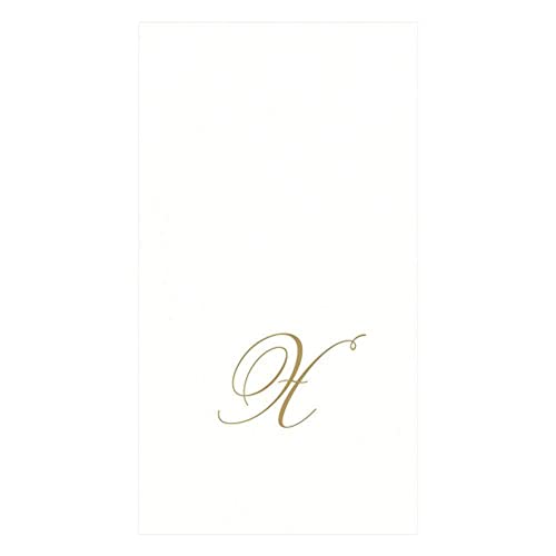 Caspari Monogramm-Papierhandtücher mit Initiale X, White Pearl, 24 Stück von Caspari