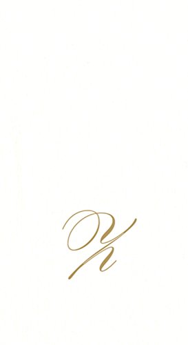 Caspari Monogramm-Papierhandtücher mit Initiale Z, White Pearl, 24 Stück von Caspari