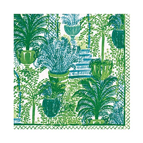 Caspari Papierservietten, Gartenlaube, Farne, grün, 20 Stück, quadratisch, 33 cm von Caspari