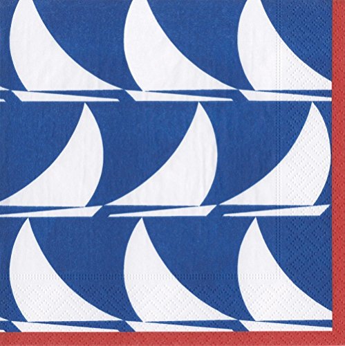 Caspari Segel Weg Entertaining with Sail Away Lunch-Servietten, Papier, Navy, 16.5 x 16.5 x 3 cm, 20 von Caspari