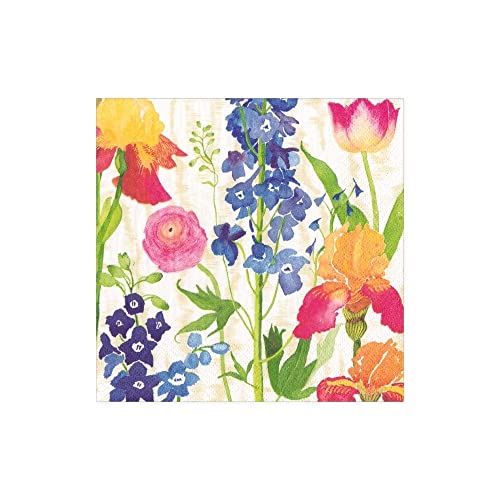 Caspari Summer Garden Papierservietten, weiß, 20 Stück pro Packung von Caspari