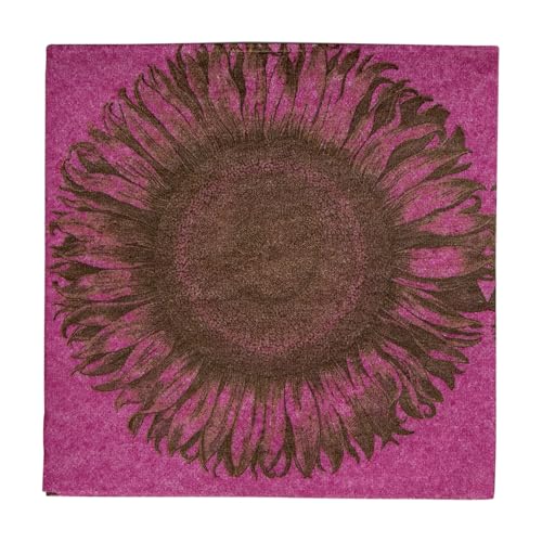 Caspari geätzt Sonnenblume Leinen Serviette Airlaid Cocktail-Pack der 15, Papier, gelb, 12,7 x 12,7 x 3 cm von Caspari