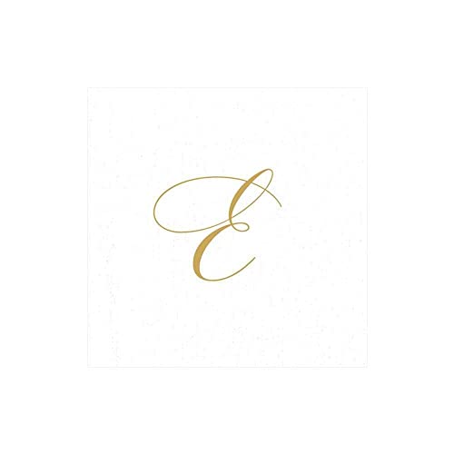 Caspari Cocktail-Servietten mit weißem Perlen- und Goldfarben, mit Buchstabe E, 30 Stück Caspari Cocktail-Servietten mit weißem Perlen- und Goldfarben, mit Buchstabe E, 30 Stück von Caspari