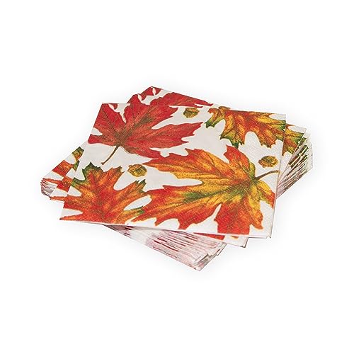 Cocktail-Servietten, Herbstfarben, Weiß, 20 Stück pro Packung Cocktail-Servietten, Herbstfarben, Weiß, 20 Stück pro Packung von Caspari