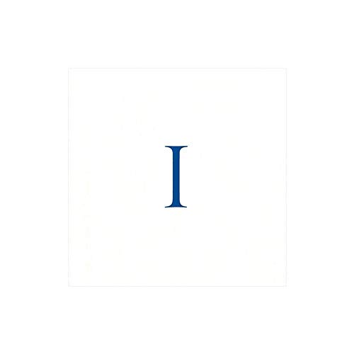 Entertaining with Caspari Navy Initial I Pearl Paper Linen Cocktail Napkins (30 Pack), White von Caspari