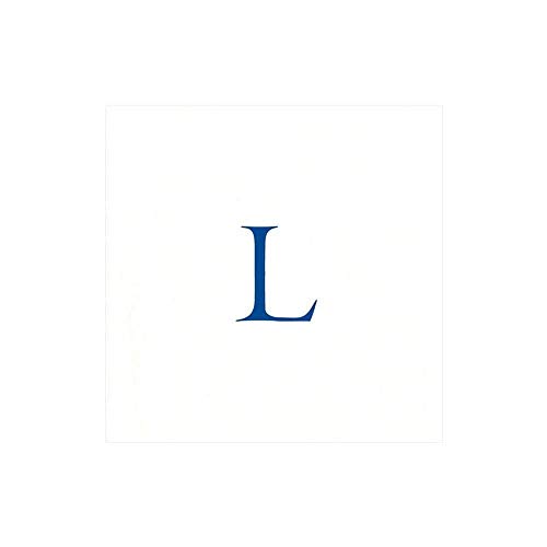 Entertaining with Caspari Navy Initial L Pearl Paper Linen Cocktail Napkins (30 Pack), White von Caspari