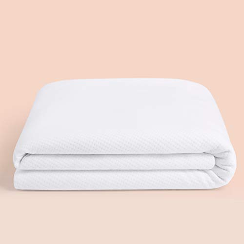 Casper Waterproof Mattress Protector Wasserdichter Matratzenschoner, Polyester, Weiss/opulenter Garten, Queen von Casper
