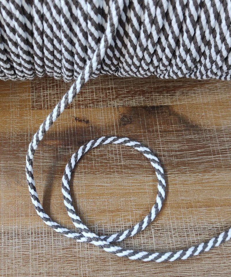 Cassandra Accessoires Kordel Seil Schnur Kordelband Baumwolle gedreht zweifarbig mehrfarbig DIY, ø 4mm, 10m, 20m, 50m von Cassandra Accessoires