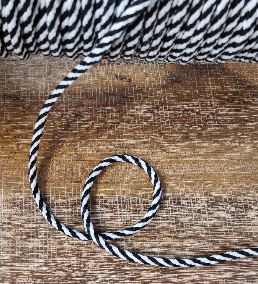Cassandra Accessoires Kordel Seil Schnur Kordelband Baumwolle gedreht zweifarbig mehrfarbig DIY, ø 4mm, 10m, 20m, 50m von Cassandra Accessoires