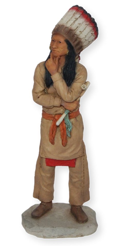 Castagna Dekofigur Figur Native American Häuptling Washakie H 18 cm stehend mit Kopfschmuck Dekofigur Native American von Castagna