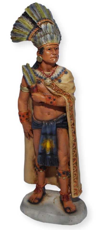 Castagna Dekofigur Native American Figur Moctezuma II. H 19 cm mit Kopfschmuck Herrscher des Reich der Azteken Dekofigur von Castagna