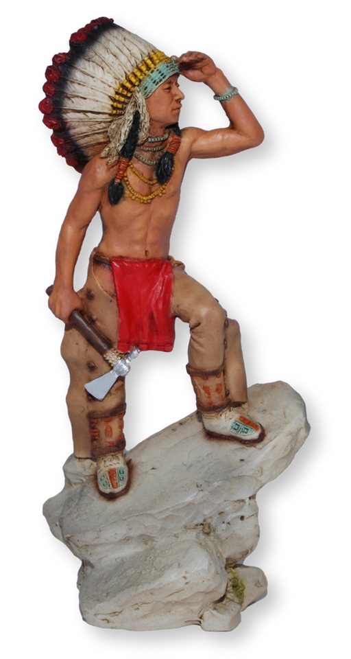 Castagna Dekofigur Native American Figur Plenty Coups auf Felsen Castagna H 21 cm von Castagna