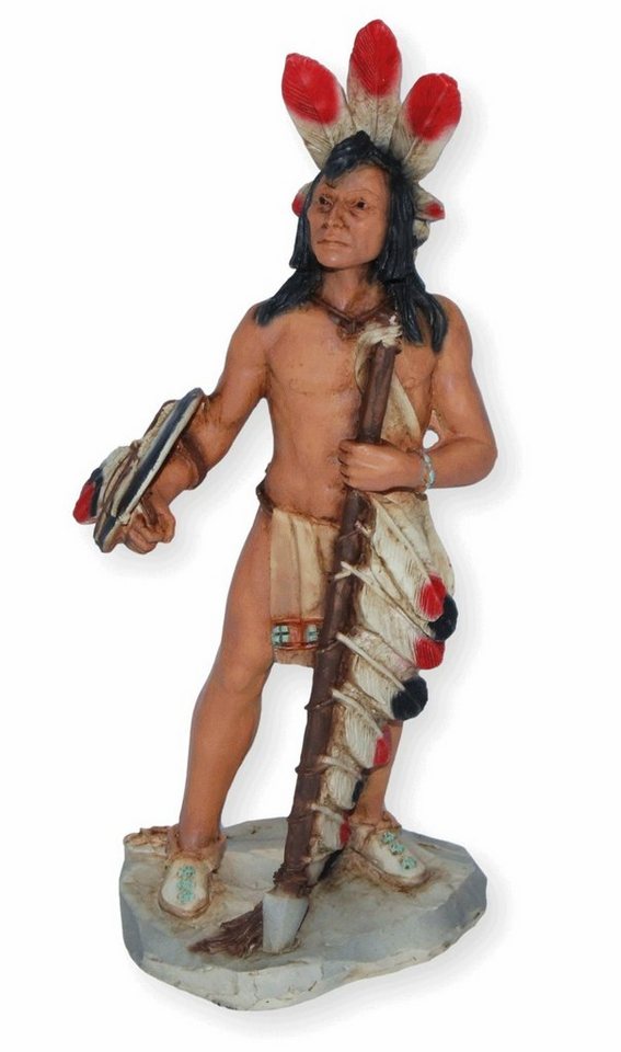 Castagna Dekofigur Native American Figur Krieger Four Paws H 18 cm mit Speer Castagna von Castagna