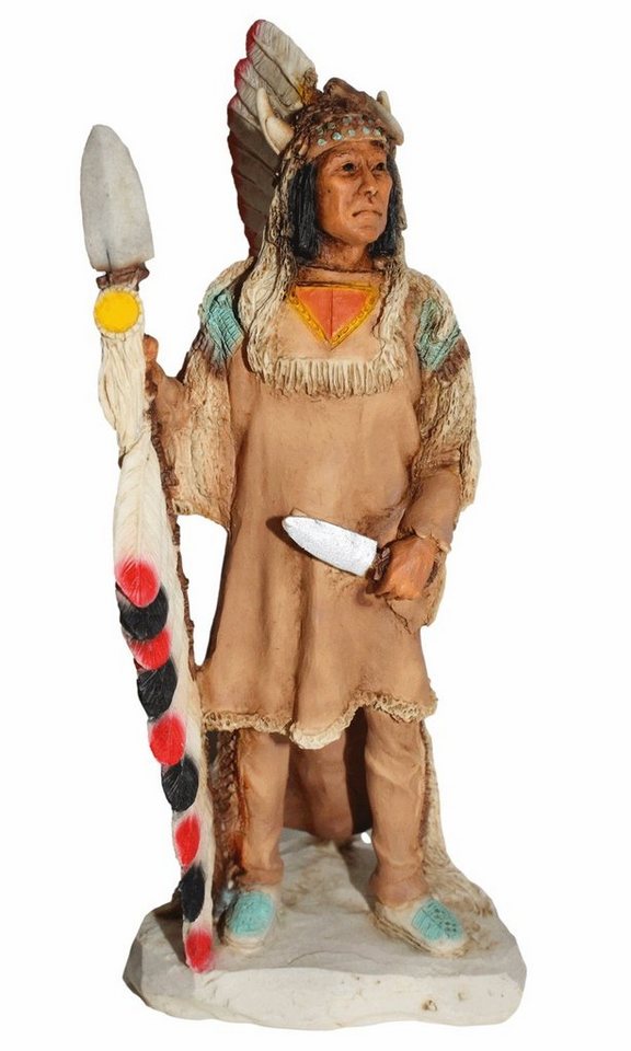 Castagna Dekofigur Native American Figur Mato-tope Häuptling Four Bears" Skulptur 19 cm stehend mit Messer und Lanze Dekofigur" von Castagna