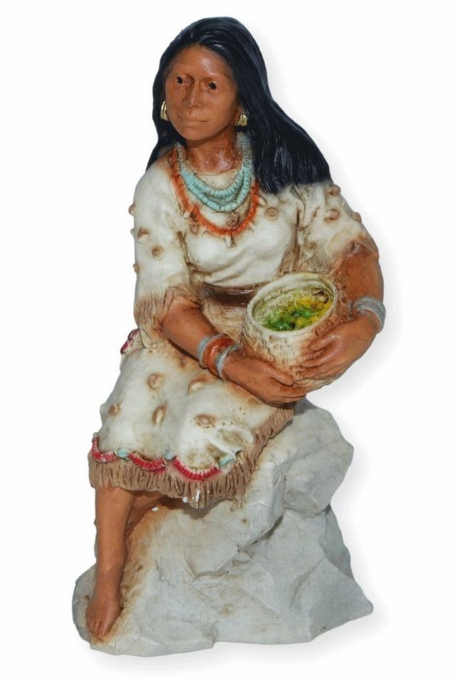 Castagna Dekofigur Native American Figur Pocahontas H 12,5 cm auf Felsen Castagna von Castagna