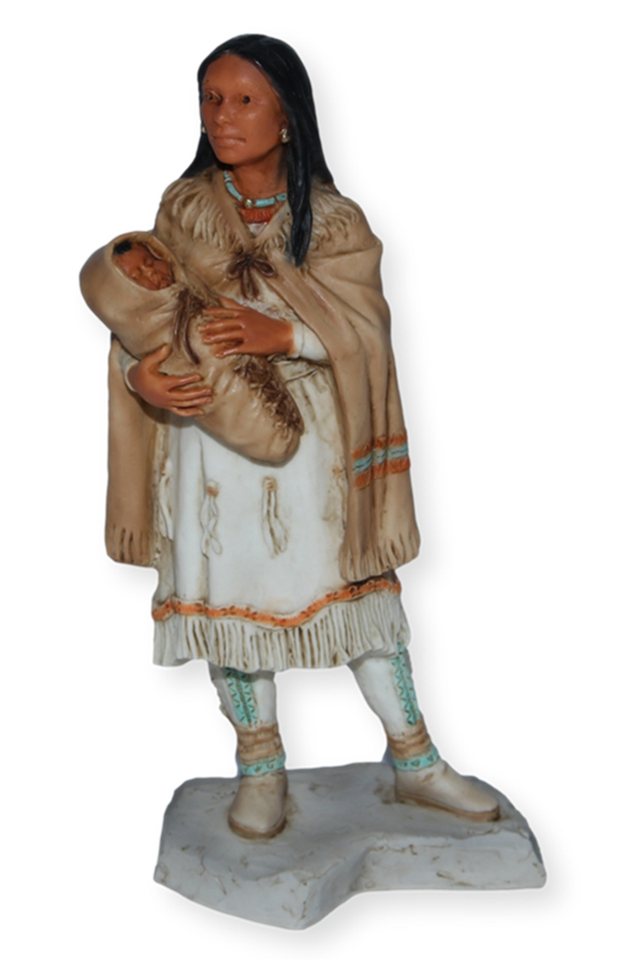 Castagna Dekofigur Sacajawea mit Kind H 15 cm Dekofigur Native American Castagna von Castagna