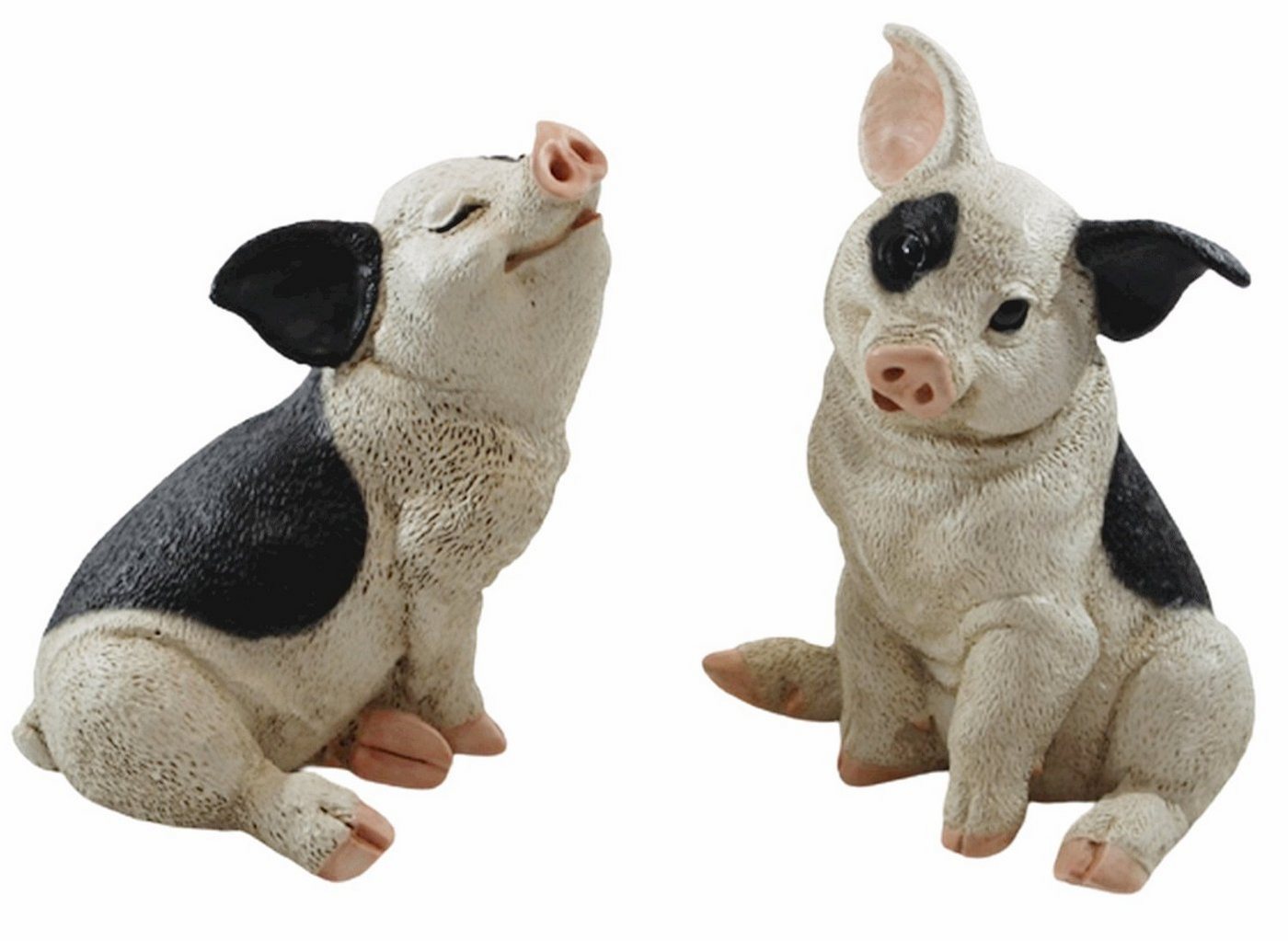 Castagna Tierfigur Deko Figur Dekofigur Schweinchen 2 Ferkel aus Resin H 19-22 cm von Castagna