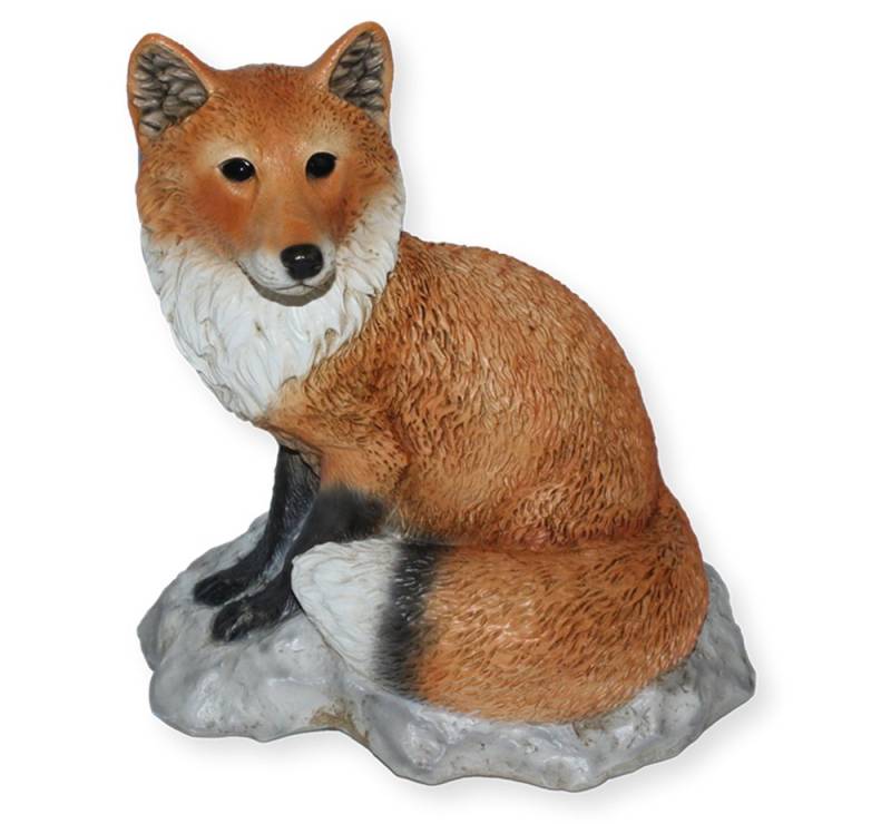 Castagna Tierfigur Figur Fuchs sitzend auf Fels Kollektion Castagna aus Resin H 24 cm von Castagna