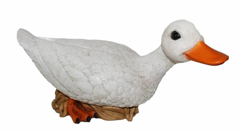 Castagna Tierfigur Deko Figur weiße Gänse sitzend Kollektion Castagna aus Resin B 33,5 cm von Castagna