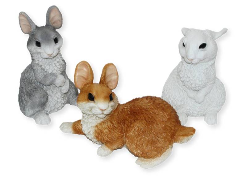 Castagna Tierfigur Deko Figur Hasen sitzend und liegend Kollektion Castagna H 16-22 cm von Castagna