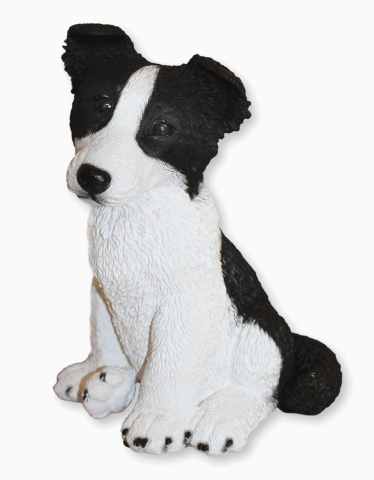 Castagna Tierfigur Deko Figur Hund Border Collie Welpe Hundefigur sitzend Kollektion Castagna aus Resin H 27 cm von Castagna