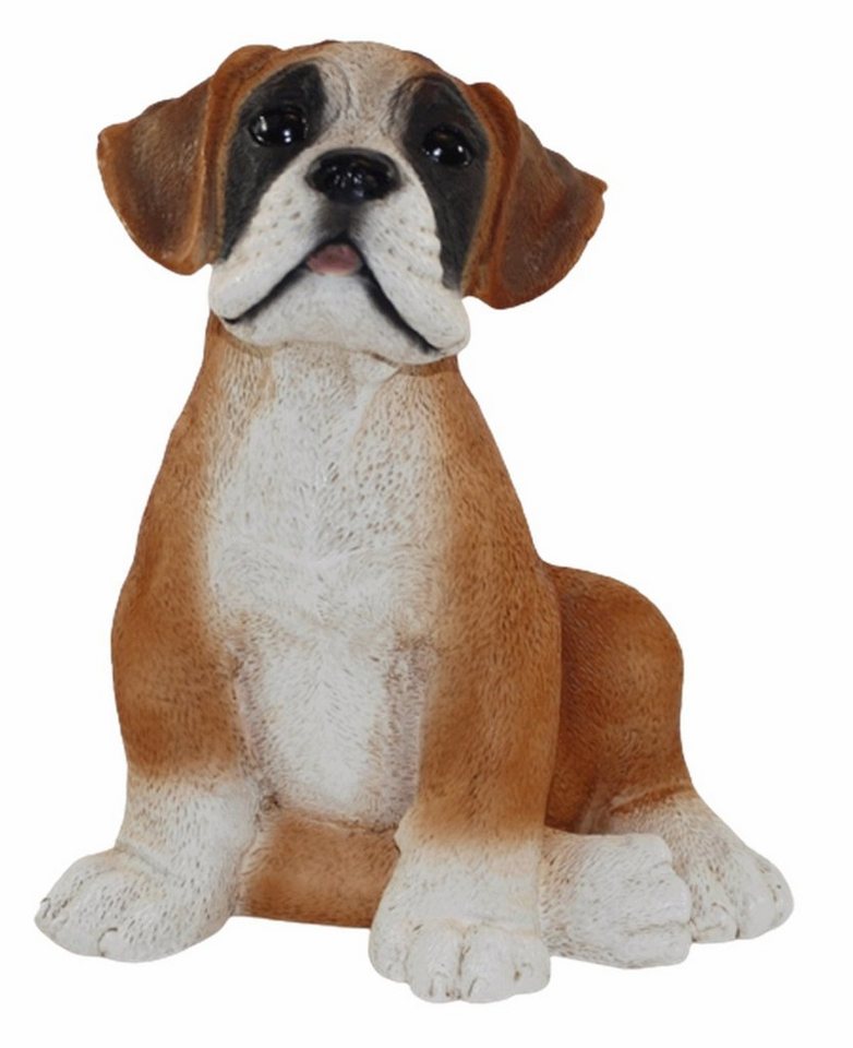 Castagna Tierfigur Deko Figur Hund Boxer Welpe Hundefigur sitzend Kollektion Castagna aus Resin Höhe 24 cm von Castagna