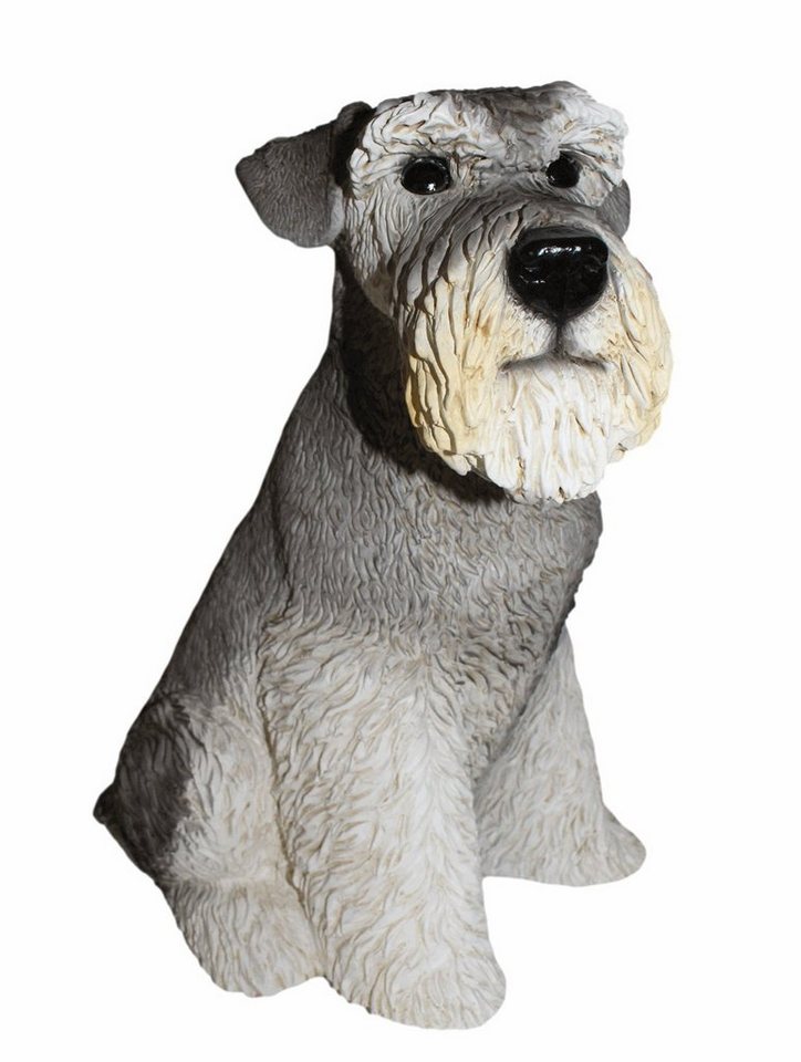 Castagna Tierfigur Deko Figur Hund Mittelschnauzer Hundefigur Schnauzer sitzend Kollektion Castagna aus Resin H 32 cm von Castagna