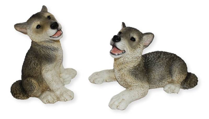 Castagna Tierfigur Deko Figur Wolf Welpen Kollektion Castagna aus Resin H 17-22 cm von Castagna