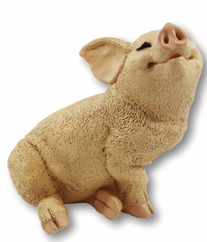 Castagna Tierfigur Dekofigur Tierfigur Schwein Ferkel Schweinchen sitzend natur Kollektion Castagna aus Resin H 19 cm von Castagna