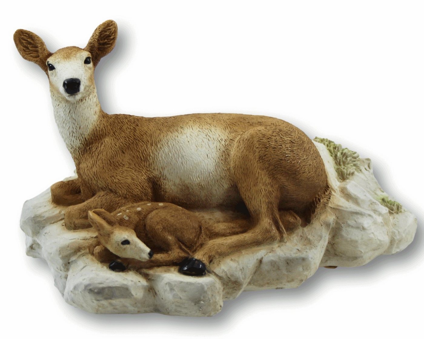 Castagna Tierfigur Dekofigur Tierfigur Wildrot Reh mit Bambi Rehkitz liegend Kollektion Castagna aus Resin H 15 cm von Castagna