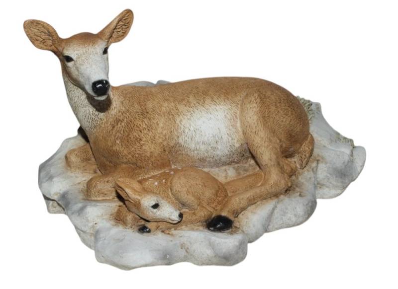 Castagna Tierfigur Dekofigur Reh mit Bambi Rehkitz Kollektion Castagna aus Resin H 15 cm von Castagna