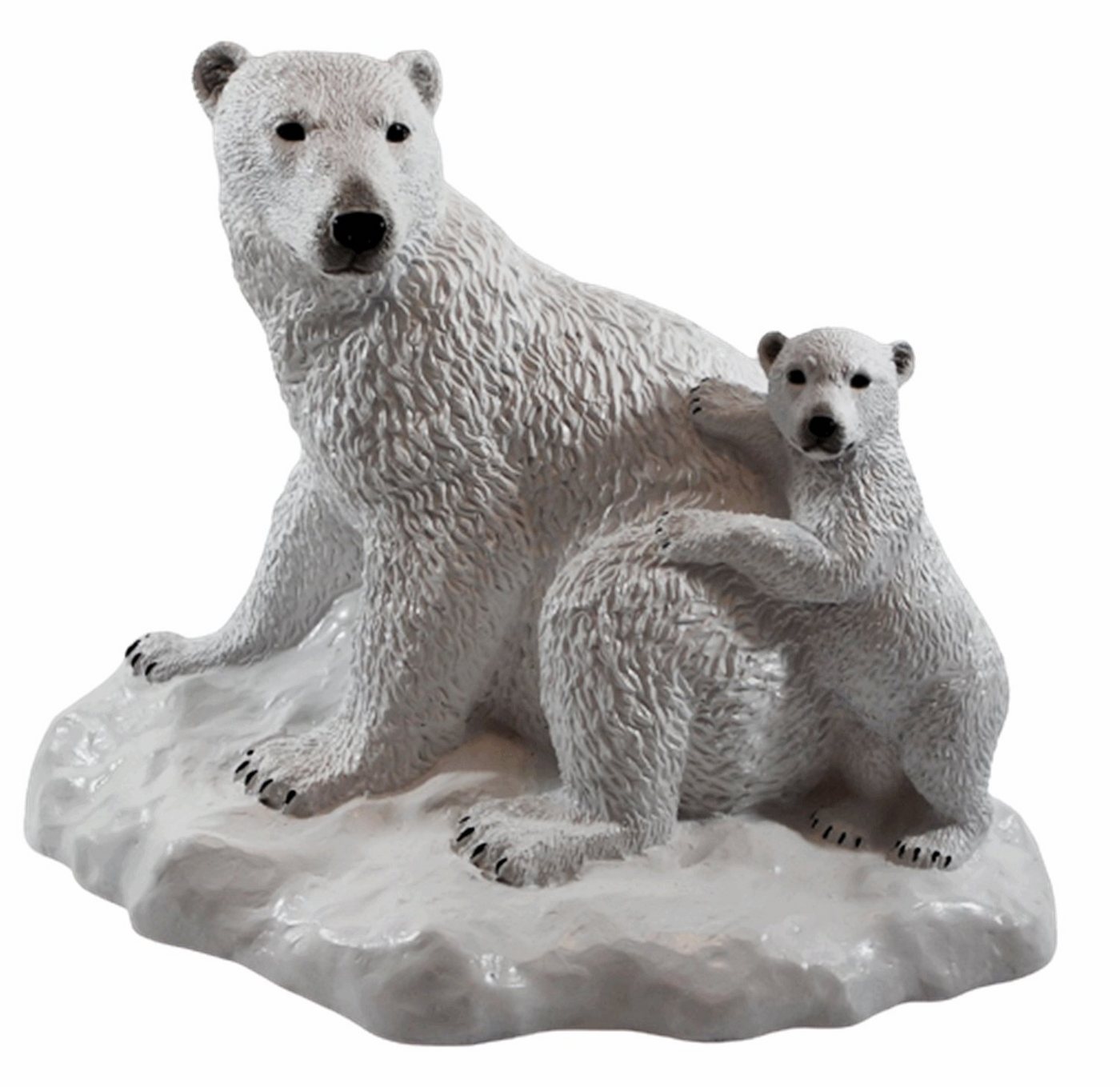 Castagna Tierfigur Figur Großer Eisbär mit Eisbär Baby auf Eisbrocken sitzend Kollektion Castagna aus Resin H 22 cm von Castagna