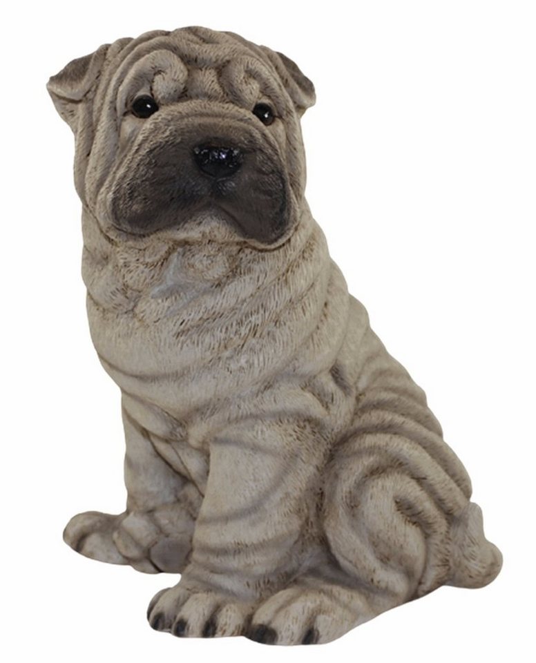 Castagna Tierfigur Hundefigur Chinesischer Faltenhund Shar Pei Welpe sitzend Kollektion Castagna aus Resin H 24 cm von Castagna