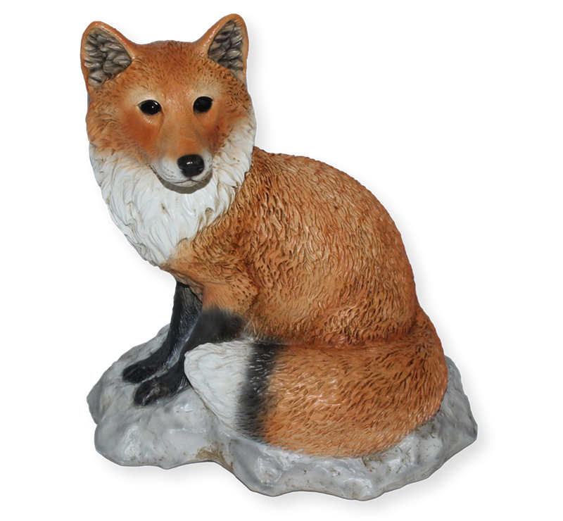 Deko Figur Fuchs sitzend auf Fels Kollektion Castagna aus Resin H 24 cm Tierfigur von Castagna