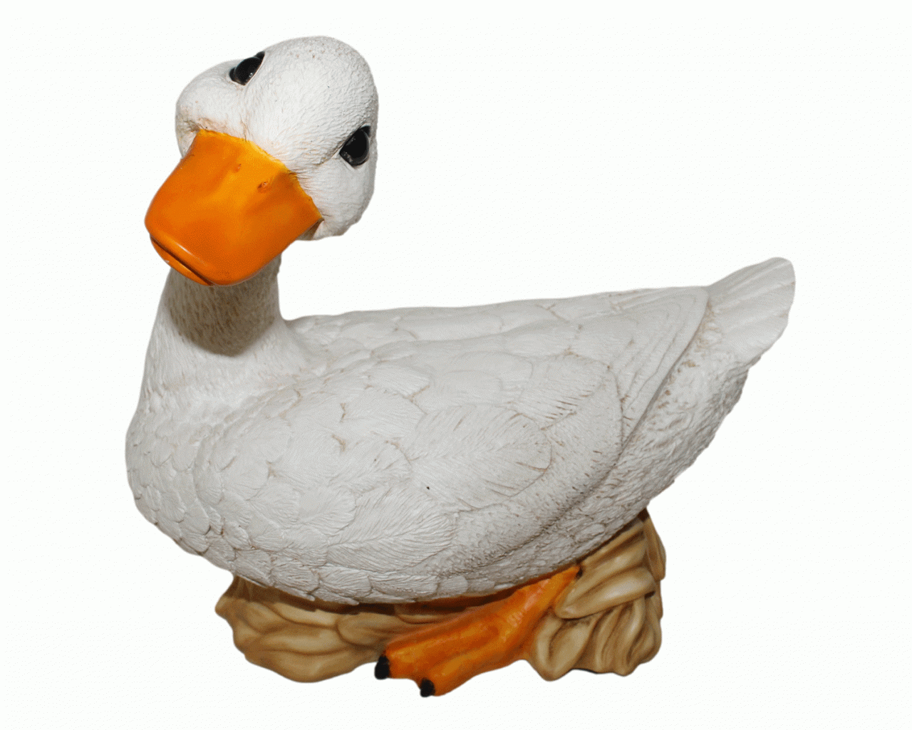 Deko Figur Gans Tierfigur weiße Gänsefigur Vogel sitzend Kollektion Castagna aus Resin H 23 cm von Castagna