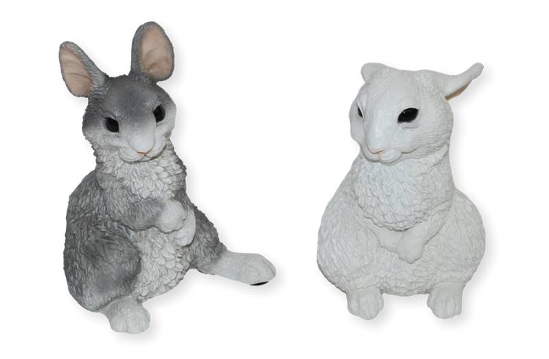 Deko Figur Hasen sitzend Kollektion Castagna aus Resin/ Kunststein H 19-22 cm Tierfigur von Castagna