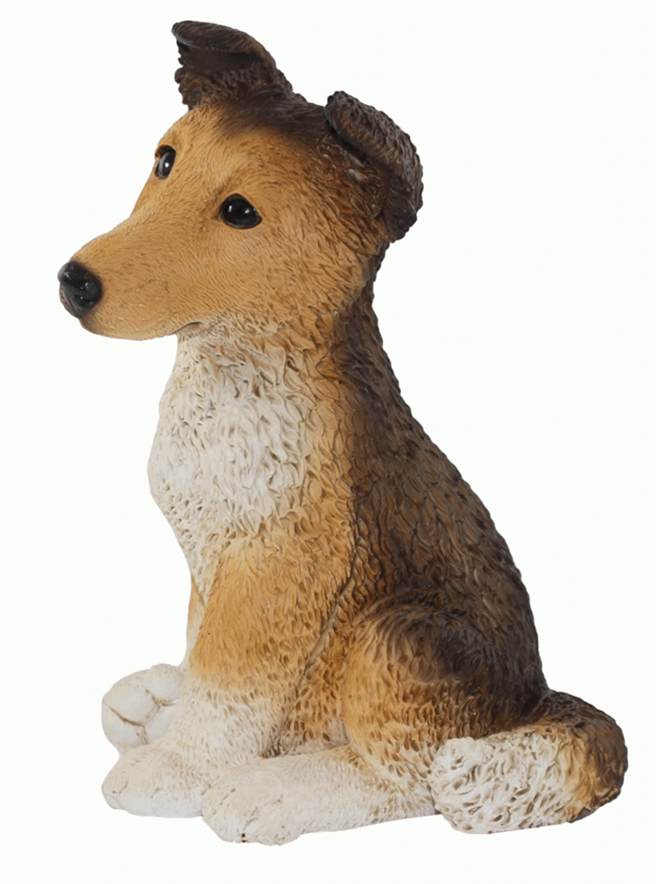 Deko Figur Hund Border Collie Welpe Hundefigur sitzend Kollektion Castagna aus Resin H 27 cm von Castagna
