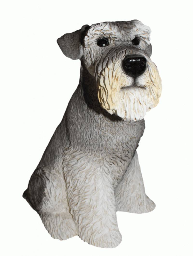 Deko Figur Hund Mittelschnauzer Hundefigur Schnauzer sitzend Kollektion Castagna aus Resin H 32 cm von Castagna