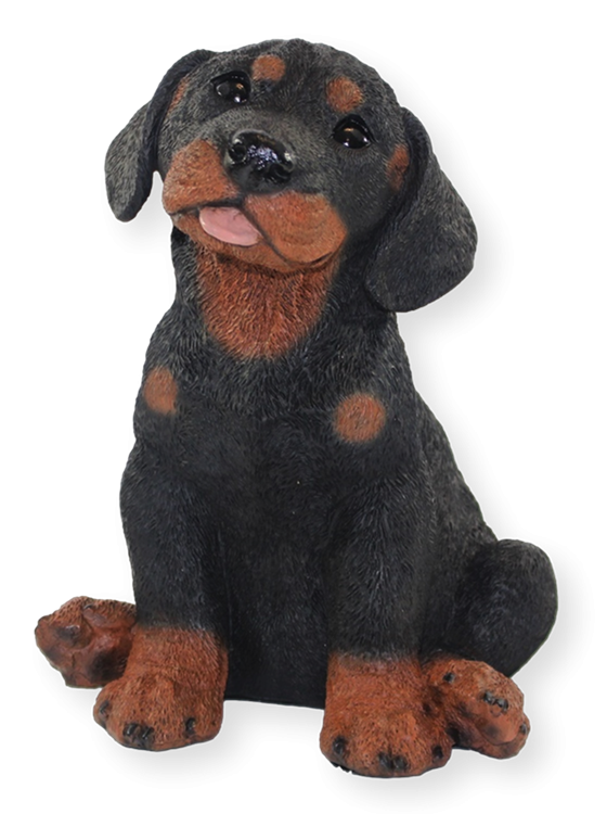 Deko Figur Hund Rottweiler Welpe Hundefigur sitzend Kollektion Castagna aus Resin Höhe 23 cm von Castagna