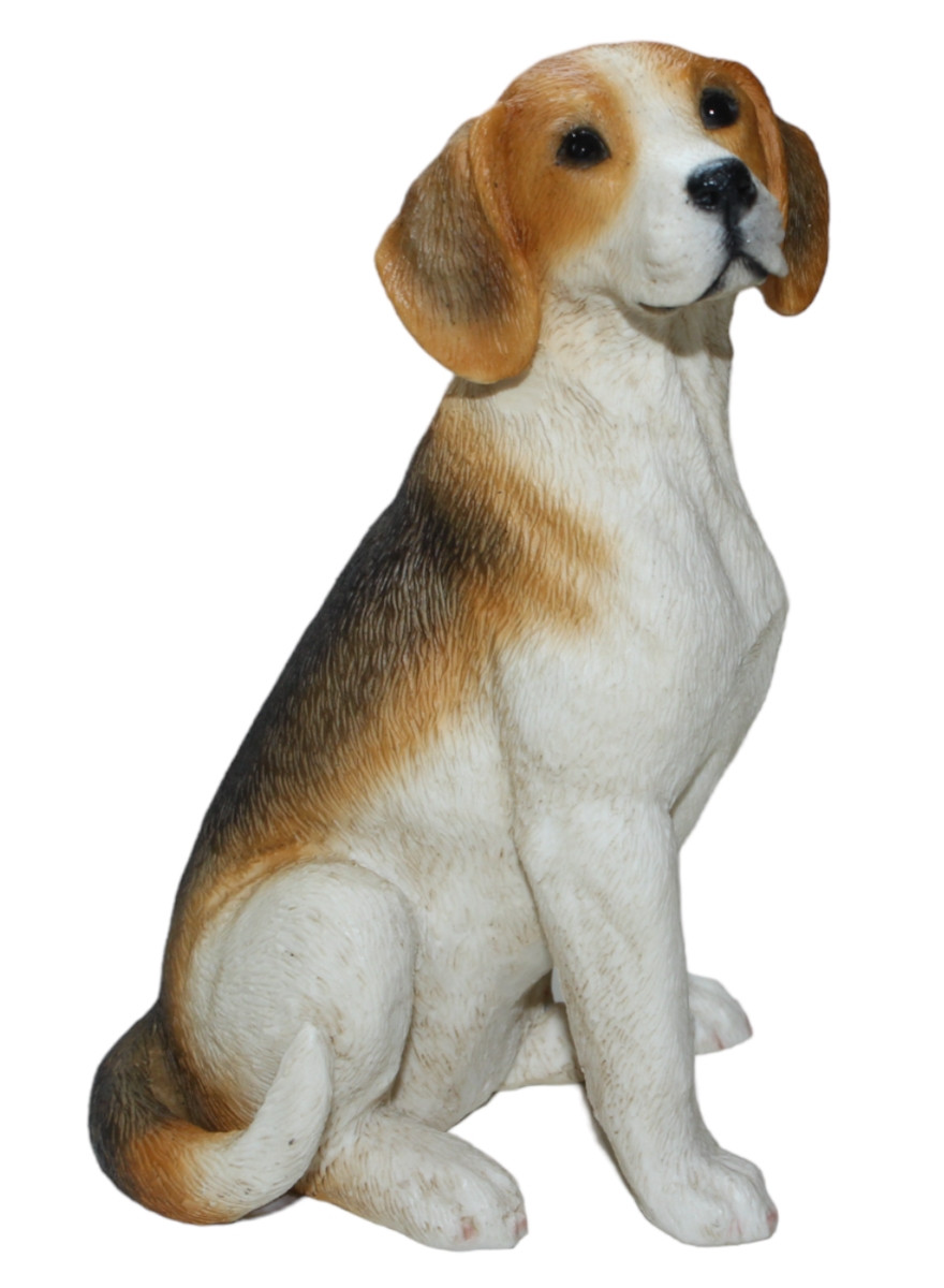 Deko Figur Hund britischer Beagle H 11 cm Hundefigur sitzend Kollektion Castagna aus Alabaster von Castagna