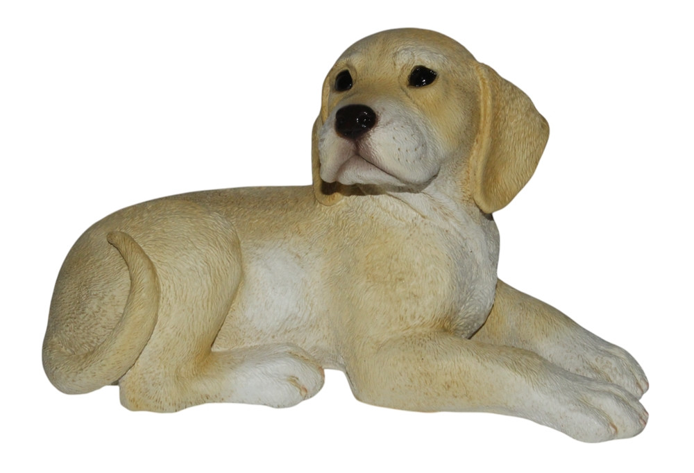 Deko Figur heller Labrador Retriever Welpe Hundefigur liegend Kollektion Castagna aus Resin H 17cm von Castagna