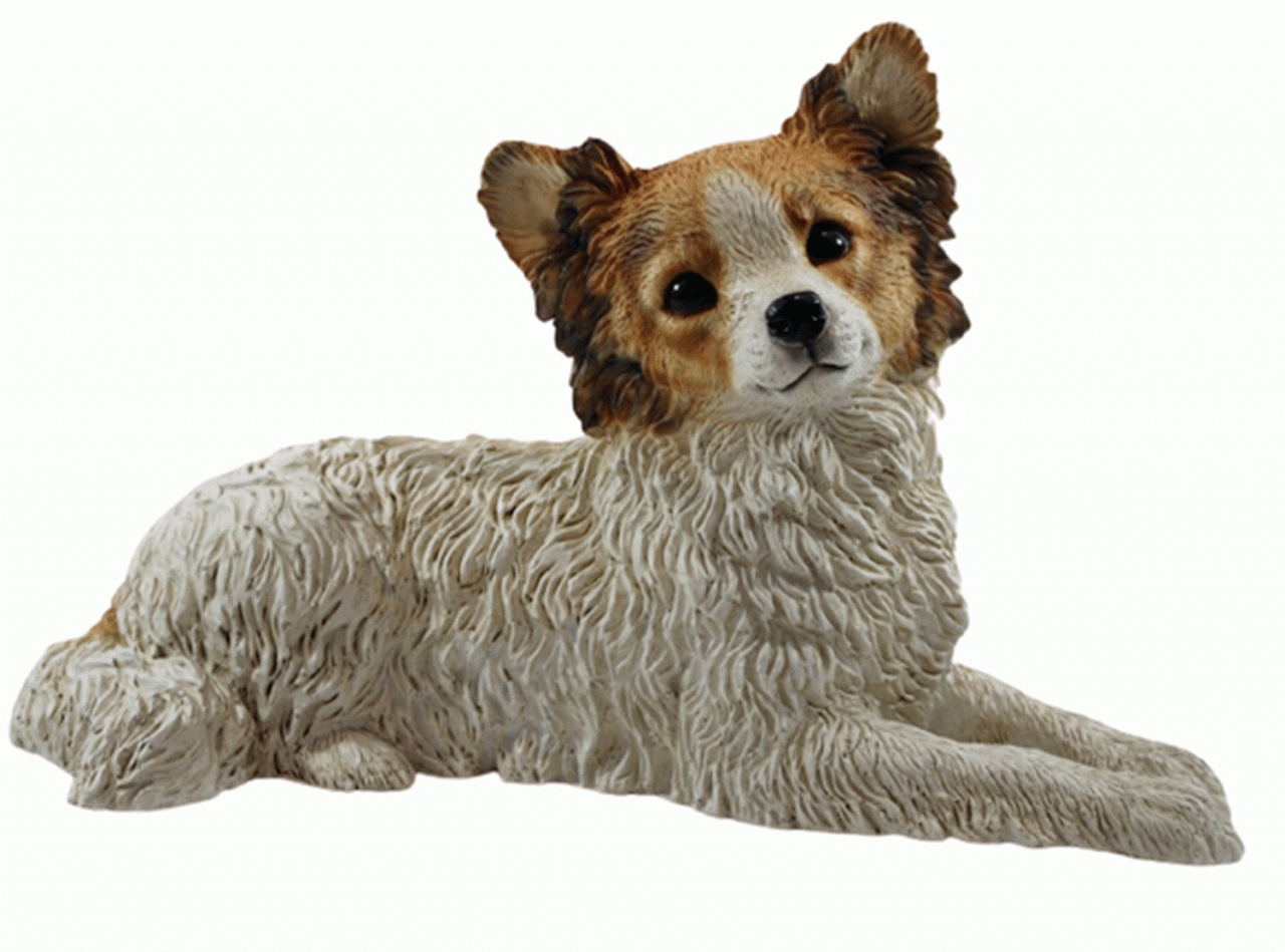 Deko Figur Papillon Welpe Hundefigur liegend Kollektion Castagna aus Resin Höhe 21 cm von Castagna