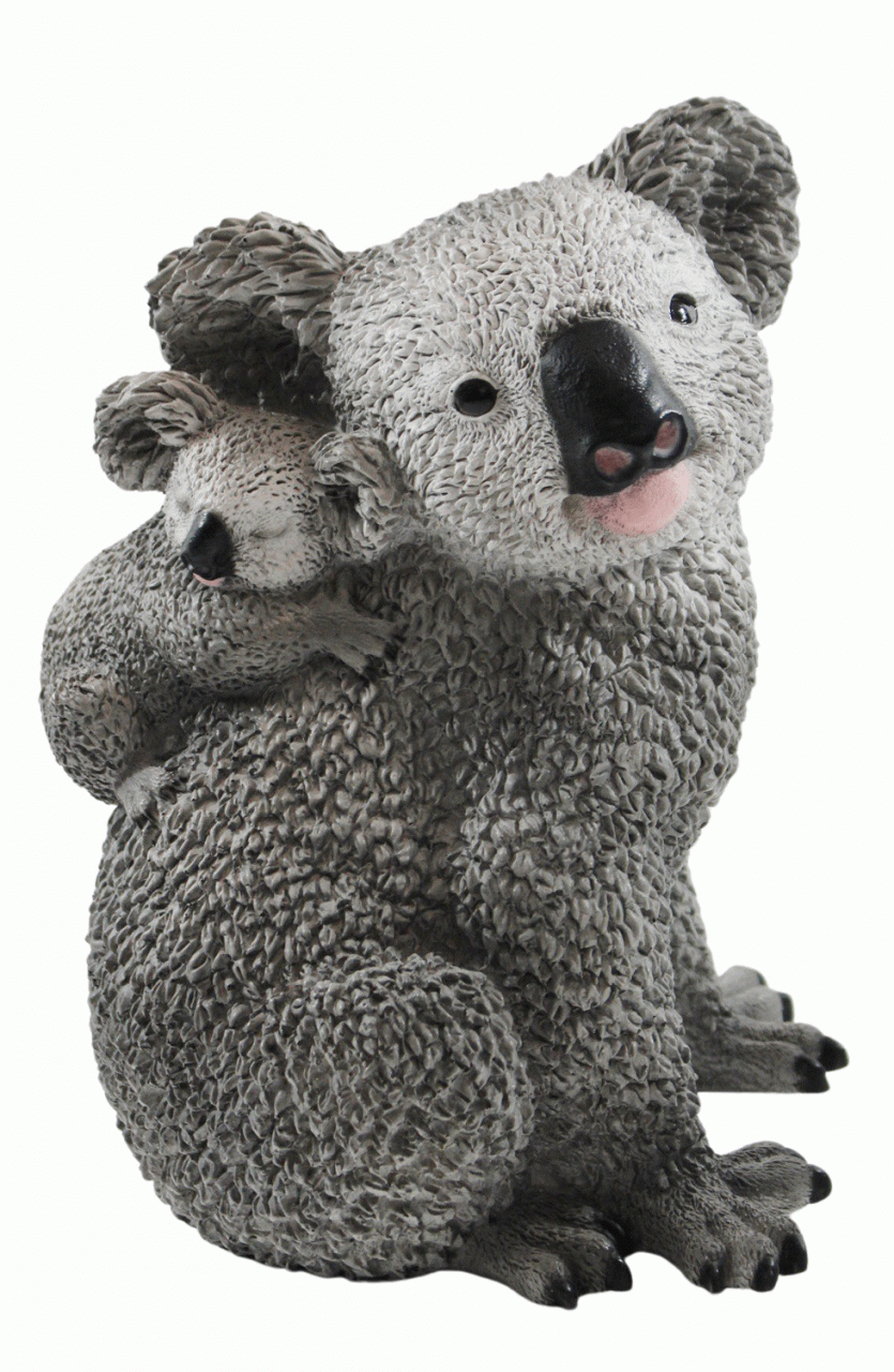 Dekofigur Koala Koalafigur Koalabär mit Baby auf dem Rücken Kollektion Castagna aus Resin H 23 cm von Castagna