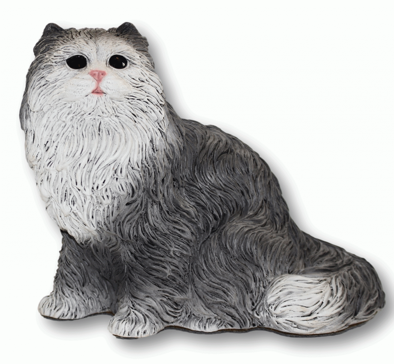 Dekofigur Persische Katze Katzenfigur Kätzchen sitzend grau Kollektion Castagna aus Resin H 24 cm von Castagna