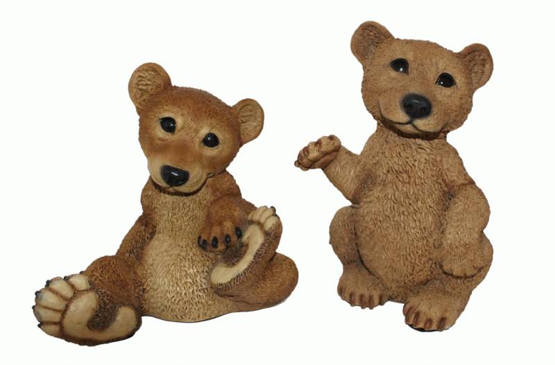 Dekofigur Sammler Tierfigur Bärfigur junge Bären 2-er Satz Kollektion Castagna aus Resin H 21-24 cm von Castagna