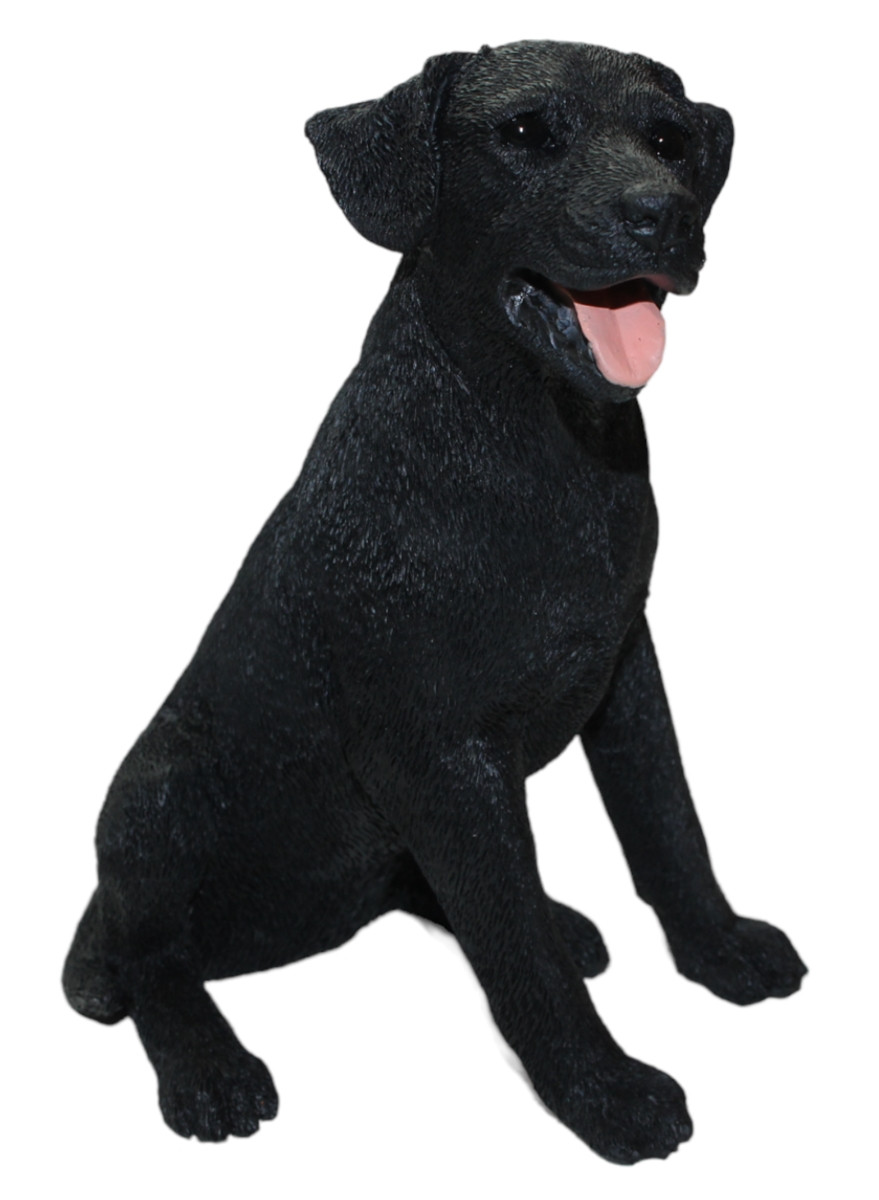 Dekofigur Schwarzer Labrador H 14 cm Deko Hundefigur Hund Kollektion Castagna aus Alabaster von Castagna