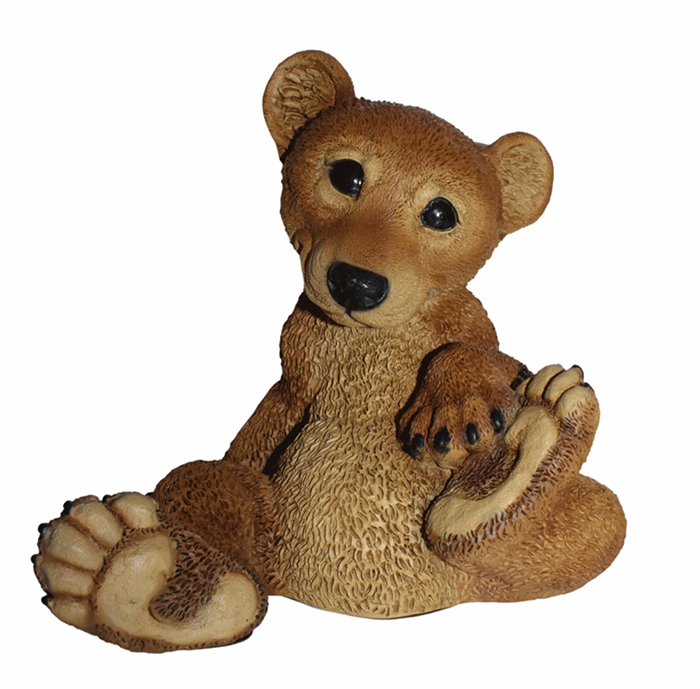Dekofigur Tierfigur Bärfigur junger Bär sitzend Kollektion Castagna Sammlerfigur aus Resin H 21 cm von Castagna