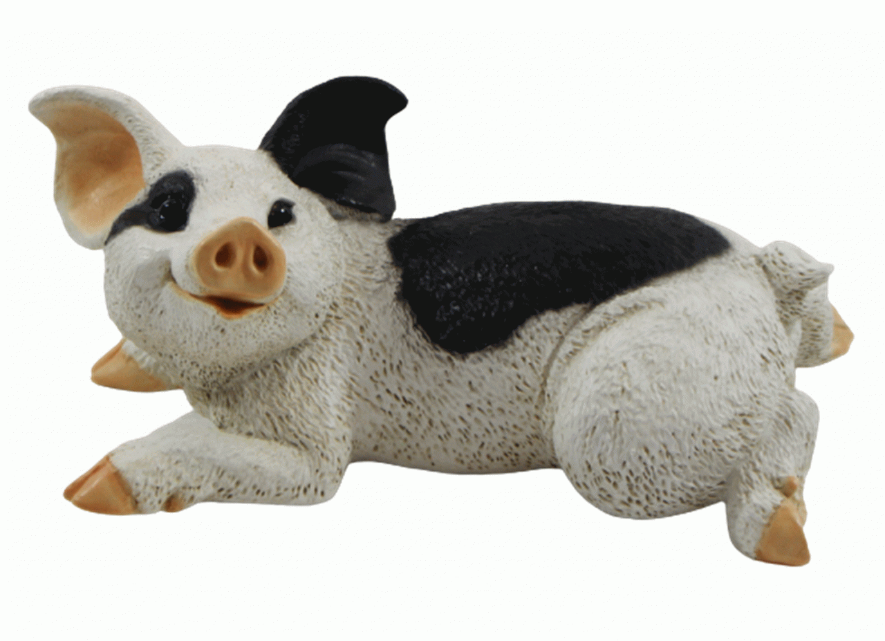 Dekofigur Tierfigur Schwein Ferkel Schweinchen gefleckt Kollektion Castagna aus Resin B 23 cm von Castagna