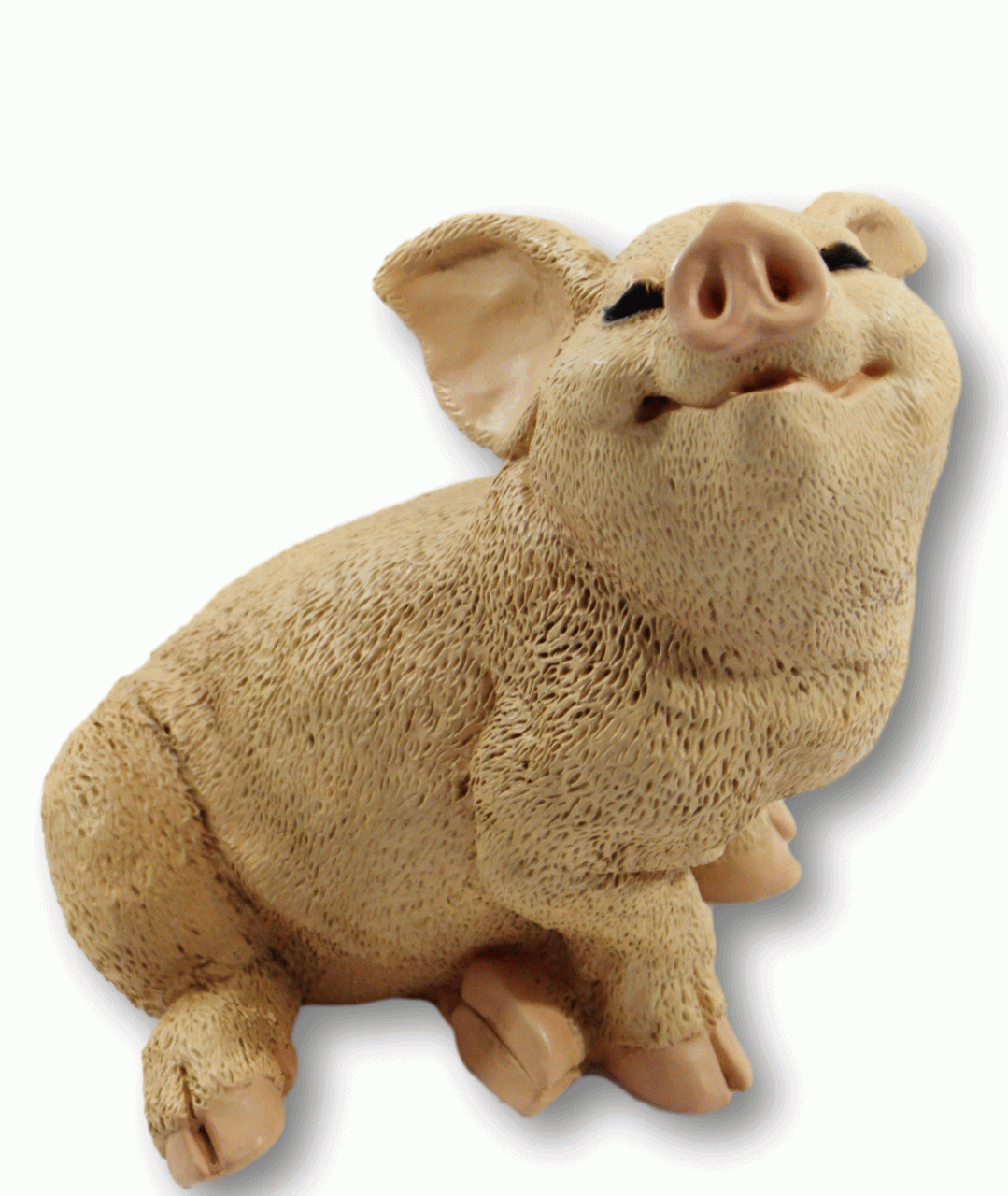 Dekofigur Tierfigur Schwein Ferkel Schweinchen sitzend natur Kollektion Castagna aus Resin H 19 cm von Castagna